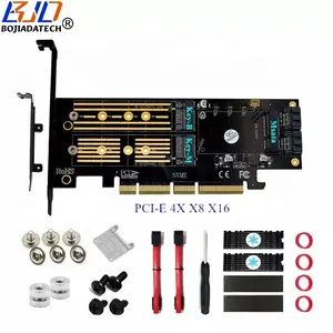 PCI-E 3.0 4X X8 X16 To M.2 NGFF NVMe SATA mSATA SSD-Adapter Erweiterungs-Konverterkarte mit Heatsink