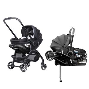 <span class=keywords><strong>Poussette</strong></span> pliable BEBELUX S366 avec siège auto amovible, cadre en alliage d'aluminium, matériau en lin, légère, certifiée I-size/R129 - Product Image 1