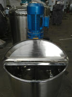 Cuve de mélange à couvercle rabattable monocouche en acier inoxydable 304 de qualité alimentaire de 100L à 1000L avec agitateur