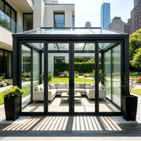 Pergola carrée moderne et minimaliste en alliage d'aluminium sur mesure, avec panneaux à lamelles étanches, auvent électrique de loisirs pour jardin
