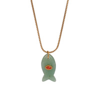 Collier pour femme en acier inoxydable avec pierre naturelle, style animal marin, chaîne de clavicule, bijoux de plage