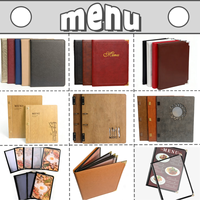 Porte-menus de table A4 en cuir PU personnalisé, exquis, avec couture à la main, pour hôtel, bar, restaurant