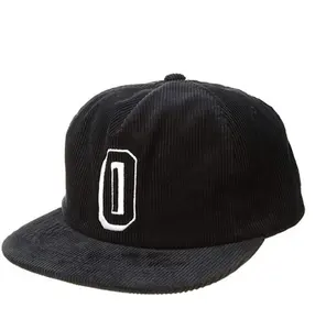 Bajo MOQ popular de perfil no estructurados de bordado personalizado 5 panel urbana de pana vintage snapback sombreros