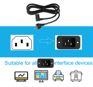 Cable de alimentación C13, Cable de alimentación Europeo de 3 clavijas, 10 pies, Ac 220, Eu, Cee 77, Schuko, enchufe a Iec, 0,5 m - Product Image 6