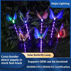 Güneş enerjili kelebek ışığı Paslanmaz Çelik Fiber Optik LED Işık kelebek Çim Işığı Peyzaj Işığı - Product Image 5