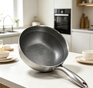 Poêle à frire en acier inoxydable FLEY 18/20/22/24 cm avec poignée anti-brûlure, pot à lait et à soupe pour cuisinière à induction - Product Image 2