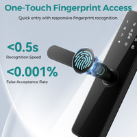 Serrure de porte intelligente à empreinte digitale SJJ avec application Tuya pour clavier tactile, carte IC RFID, entrée sans clé, en alliage d'aluminium, pour portes en bois
