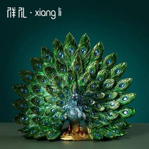 อุปกรณ์ตกแต่งบ้านสไตล์ยุโรปทันสมัยสำหรับทางเข้าบ้านสุดสร้างสรรค์ของตกแต่งตู้เก็บไวน์รูปนกยูงของขวัญแต่งงานงานฝีมือทำจากเรซินใหม่ - Product Image 4