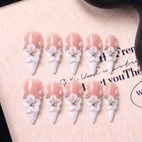 Ongles à presser en PMMA faits main 3D, collection personnalisée, longs, pointus, courbes, style stiletto, couvrance totale, design élite ODM français 3.0