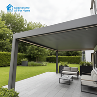 Pergola intelligente en aluminium WeiJia, toit à lames orientables électriques, imperméable, écologique, facile à assembler, télécommande LED pour extérieur
