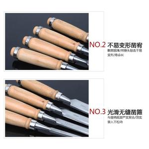 สิ่วแบน 6 มม. 12 มม. 18 มม. 20 มม. ด้ามไม้ ชุดเครื่องมือช่างไม้ ทนทาน คมกริบ - Product Image 5