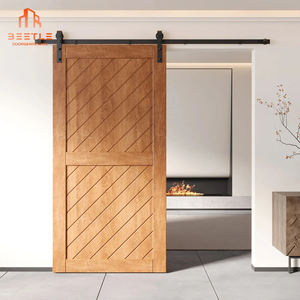 24 par 84 Design simple Portes de grange doubles en bois <span class=keywords><strong>noir</strong></span> avec quincaillerie incluse pour les maisons - Product Image 4