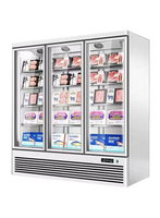 Réfrigérateurs et Congélateurs Commerciaux Verticaux à Portes Vitrées Série 1 2 3 pour Supermarchés, Vitrines Réfrigérées à Température Unique avec Ventilation