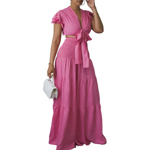 Nouvel ensemble 2 pièces pour femme grande taille : haut court à bretelles et pantalon large – Tendance - Product Image 1