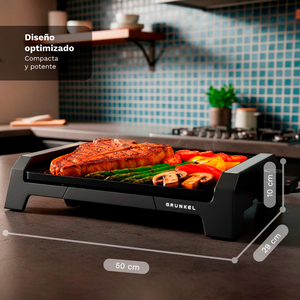 Piastra elettrica Grunkel da 2000 W con superficie antiaderente per grigliare e friggere all'interno - Product Image 6
