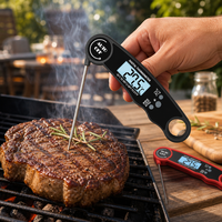 Accessoires de cuisine Thermomètre numérique pour la cuisson de la viande à lecture rapide avec sonde pliable, écran LCD rétroéclairé, plastique, plage de -50 à 300 °C