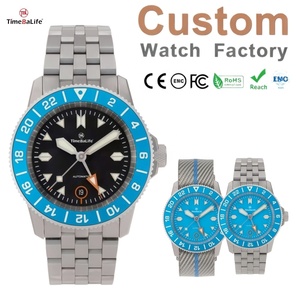Reloj Automático <span class=keywords><strong>GMT</strong></span> NH34 Personalizado ODM, Resistente al Agua 200M, Caja de Acero Inoxidable de 42MM, Relojes Mecánicos de Lujo para Hombre OEM - Product Image 1