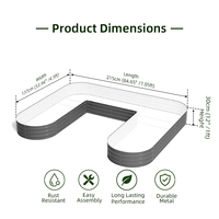 SEEYES Bac à légumes surélevé en acier galvanisé en forme de U, jardinière en métal ondulé pour jardin, OEM ODM, directement de l'usine