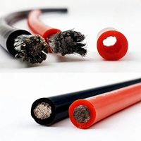 Câble en silicone rouge et noir pour batterie de voiture, câblage automobile, fils électriques 10AWG 8AWG 6AWG 4AWG 2AWG 18 16 14 12 10 8 6 4 AWG