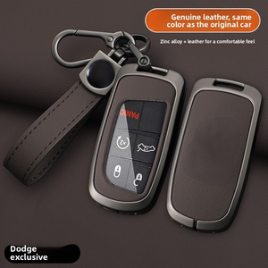 สำหรับฝาครอบกุญแจ Dodge Durango 2013 - 2016 Dodge Flag Metal Specialized Car Key Leather Protection Case - Product Image 1
