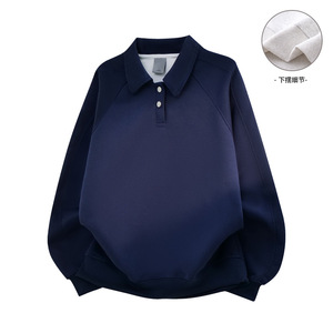 เสื้อสเวตเชิ้ตแขนยาวผู้ชาย สีดำ สำหรับฤดูใบไม้ร่วงและฤดูหนาว ดีไซน์เรียบง่ายทันสมัย มีซับใน - Product Image 2