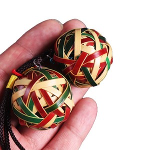 Bamboo Woven Colorful Ball <b>Wind</b> <b>Chime</b> Pendant 4cm Modern Simple Style Home Decor Bamboo Craft Supply - Product Image 5