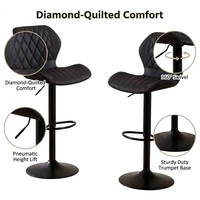 Chaises de bar pivotantes haut de gamme en velours avec base en métal et vérin à gaz pour banque privée et lounge crypto