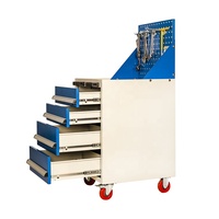 Armoire à outils industrielle bleue, chariot de rangement à outils à roulettes avec 4 tiroirs, chariot à outils pour mécanicien, garage, atelier, carrello portautensili
