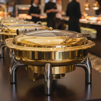 Plat de service rond en acier inoxydable à prix compétitif pour buffet, chauffe-plats pour hôtels et restaurants