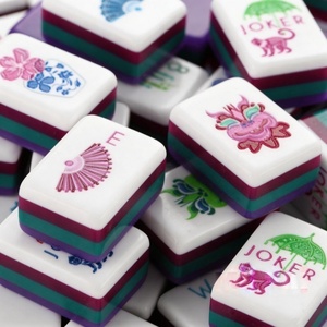 Mahjong américain en acrylique personnalisé avec logo imprimé, motifs de conception d'usine, pour soirées sociales et événements festifs - Product Image 2