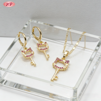 Ensemble de bijoux de mariage Hengdian New Elegant Oro, plaqué or, pour femmes, avec zirconiums cubiques, boucles d'oreilles et colliers