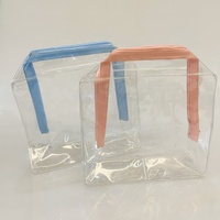Trousse de maquillage transparente en PVC imprimée avec logo personnalisé, design givré, motif de dessin animé, mode, étanche, fermeture à glissière, trousse de maquillage