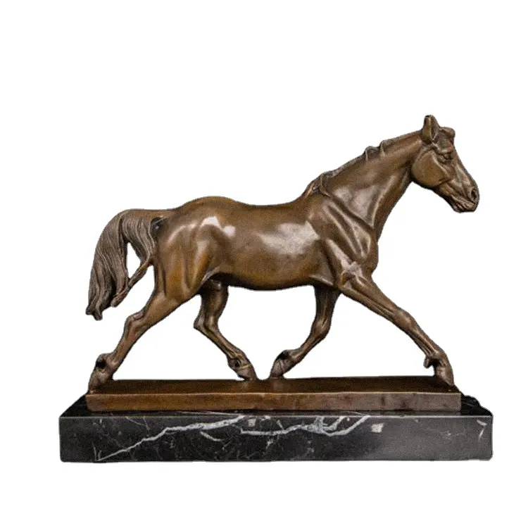 Moderne Wild Dier Bronzen Art Bronzen Running Paard Standbeeld Sculptuur Dier Paard Beeldjes Voor Kantoor Decoratie