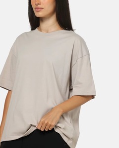 Camiseta de Cuello Redondo Extra Grande para Mujer, 100% Algodón, Color Sólido, Corte Holgado, Manga Corta, Tejido Jersey Transpirable, para Todas las Temporadas - Product Image 6