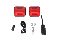 Kit d'éclairage arrière magnétique sans fil à LED, 6 fonctions : Stop/feu arrière/clignotant/plaque d'immatriculation/avertissement/réflecteur