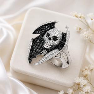 Anello Gotico con Teschio Nero, Anello da Uomo Stile Punk Audace, Gioiello per Ogni Giorno - Product Image 6