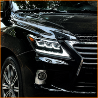 Pour Lexus LX570 2009-2015 Facelift 2019, phare LED à triple faisceau, 3 lentilles, clignotant dynamique séquentiel, DRL, ensemble de phares noirs