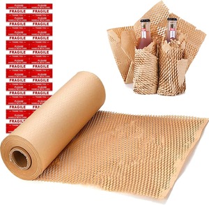 [Stock en EE. UU.] Rollo de Papel de Embalaje Ecológico Tipo Panal, Papel Kraft Acolchado de 15" x 131 pies para Mudanzas y Envíos, Entrega en 3 Días - Product Image 3