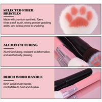 Nouvelle conception 2026, pinceau de maquillage professionnel unique de luxe de haute qualité, noir, mignon, vegan, rose, en bois