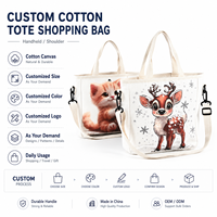 Sac fourre-tout en toile de coton réutilisable, écologique, avec motif de lettres mignonnes, taille et épaisseur personnalisables, pour femmes et enfants, pour les courses quotidiennes et le travail