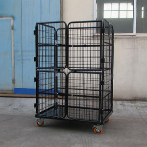 Carro de logística de hierro de doble puerta y una sola capa para jaulas de almacenamiento al por mayor - Product Image 5