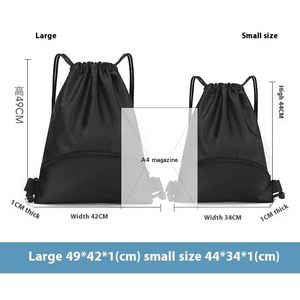 Custom Logo Gym <b>Drawstring</b> <b>Backpack</b> Waterproof Oxford Fashionable Zipper Portable Polyester String Sports Bag Promotion - Product Image 3