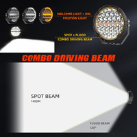 Phare LED rond haute puissance 1500M 300W 16000LM 9 pouces pour pare-chocs, projecteur de conduite 4x4 tout-terrain pour RAV4, voiture tout-terrain, SUV