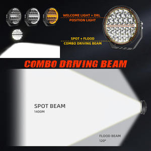 Faro LED Redondo de Parachoques de Alta Potencia 300W 16000LM 9 Pulgadas, Luz de Conducción y Foco Off Road <span class=keywords><strong>4x4</strong></span> para <span class=keywords><strong>RAV4</strong></span>, Coche Todoterreno y SUV - Product Image 4