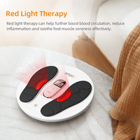 Masseur de pieds EMS avec écran LCD, thérapie par lumière rouge pour la circulation sanguine et le soulagement de la douleur, avec télécommande