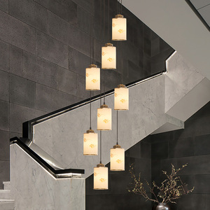Staircase Chandelier Led Modern Minimalist Multi Head Pendant <b>Light</b> For Home Living Room Villa Interior <b>Lighting</b> - Product Image 3