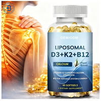 Complément alimentaire OEM ODM Calcium Magnésium Zinc Vitamine D3 B12 Vitamine K2 pour la santé des os, du cœur et du système immunitaire, capsules molles de Vitamine D3 K2 B12