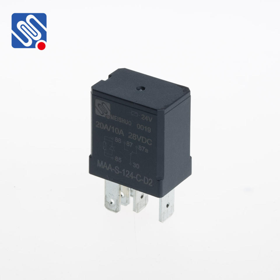 New Meishuo MAA-S-124-C-D2 12VDC 30A Automotive Car Relay with Parallel Diode for Replacement