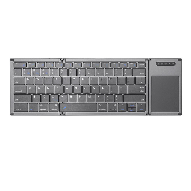 Rechargeable Trifold Foldable Keyboard with Touchpad Folding Wireless Blue Tooth Mini Keyboard for IOS/Android/Windows Tablet