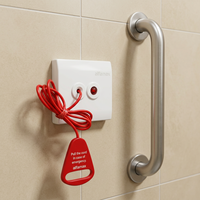 ALFAMAX Krankenhaus-Badezimmer WC Notrufknopf mit Zugkordel RS485 Schwesternrufsystem Antibakteriell Feuerfest Weiß ABS-Kunststoff